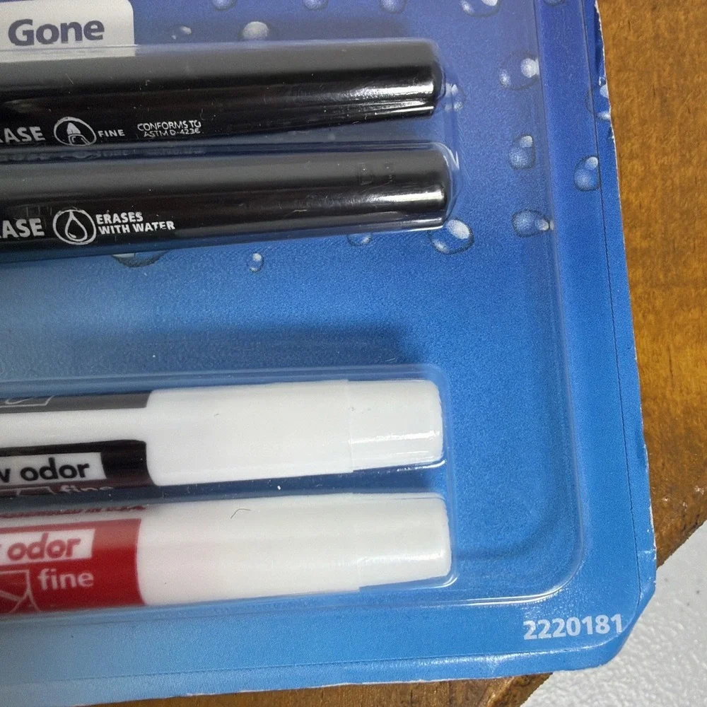 Expo 4ct‎ Fine Mixed 2 Dry / 2 Wet Erase Marker Black/Red, NEW